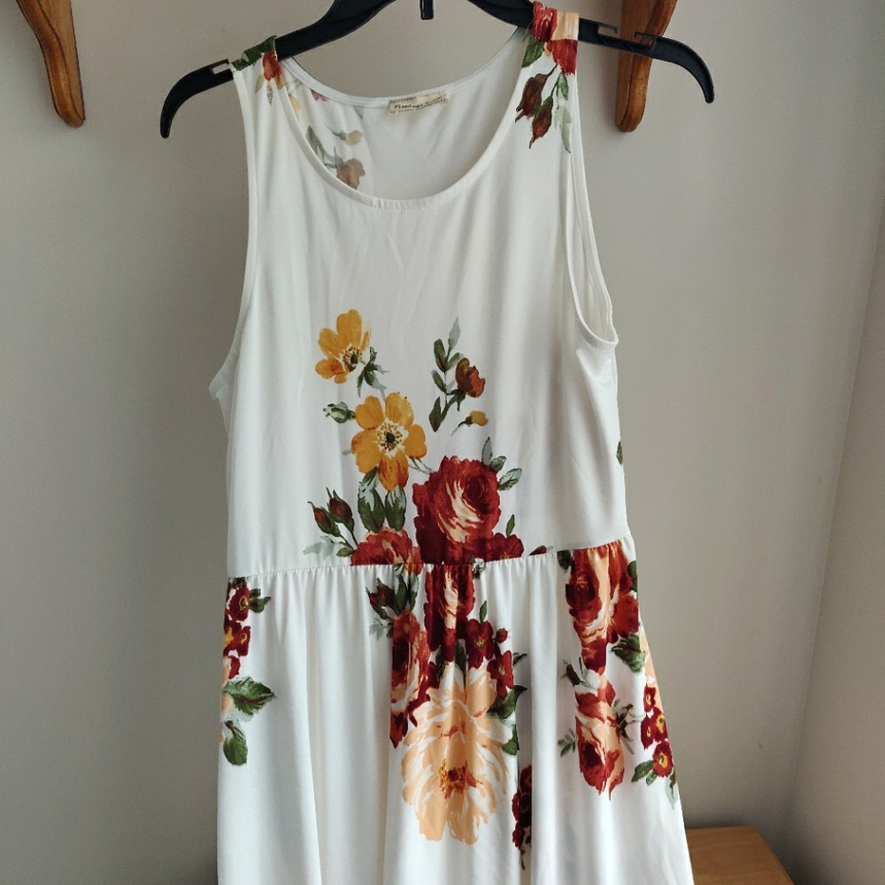 White floral maxi dress